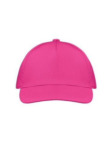 Casquette baseball 5 pans publicitaire personnalisée BUZZ Matières : coton Couleurs : fuchsia impression logo haute qualité