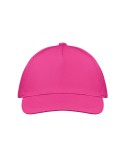 Casquette baseball 5 pans publicitaire personnalisée BUZZ Matières : coton Couleurs : fuchsia impression logo haute qualité