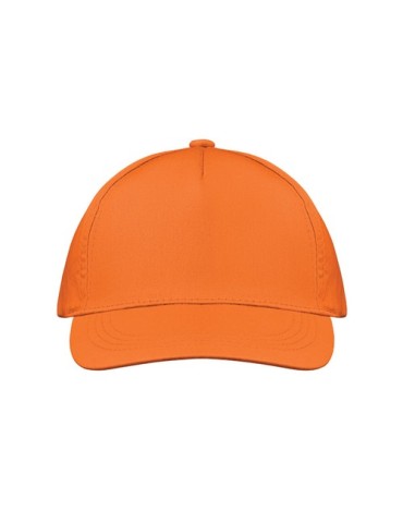 Casquette baseball 5 pans publicitaire personnalisée BUZZ Matières : coton Couleurs : orange personnalisation rapide en France