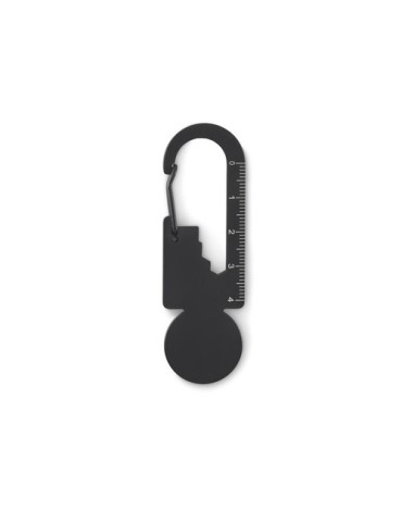 Porte-clés multifonctionnel publicitaire personnalisé MULTIKEY Couleurs : noir Matières : acier inoxydable recyclé 2
