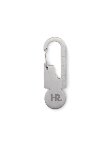 Porte-clés multifonctionnel publicitaire personnalisé MULTIKEY Couleurs : argenté Matières : acier inoxydable recyclé objet prom