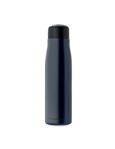Bouteille double paroi personnalisée 500 ml CORDLE Couleurs : bleu marine Matières : acier inoxydable recyclé impression haute d
