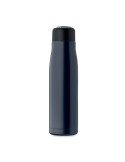Bouteille double paroi personnalisée 500 ml CORDLE Couleurs : bleu marine Matières : acier inoxydable recyclé impression haute d