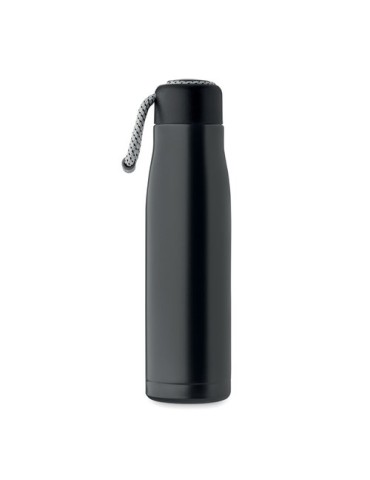 Bouteille double paroi personnalisée 500 ml CORDLE Couleurs : noir Matières : acier inoxydable recyclé personnalisation rapide e