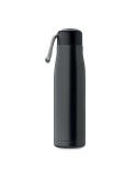 Bouteille double paroi personnalisée 500 ml CORDLE Couleurs : noir Matières : acier inoxydable recyclé personnalisation rapide e