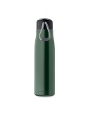 Bouteille double paroi personnalisée 500 ml CORDLE Couleurs : vert foncé Matières : acier inoxydable recyclé personnalisable ave
