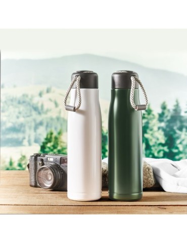 Bouteille double paroi personnalisée 500 ml CORDLE Couleurs : vert foncé Matières : acier inoxydable recyclé cadeau client origi