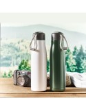 Bouteille double paroi personnalisée 500 ml CORDLE Couleurs : vert foncé Matières : acier inoxydable recyclé cadeau client origi