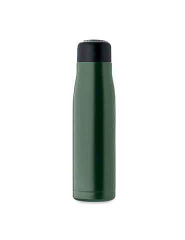 Bouteille double paroi personnalisée 500 ml CORDLE Couleurs : vert foncé Matières : acier inoxydable recyclé goodies personnalis
