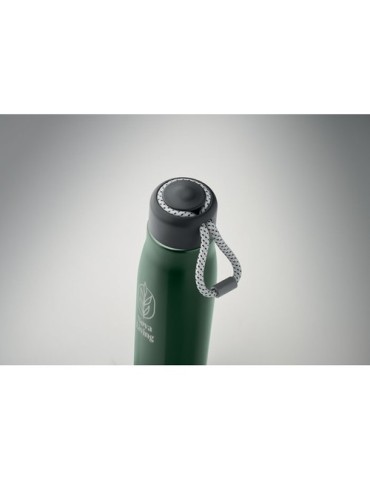 Bouteille double paroi personnalisée 500 ml CORDLE Couleurs : vert foncé Matières : acier inoxydable recyclé cadeau affaires élé