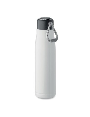 Bouteille double paroi personnalisée 500 ml CORDLE Couleurs : blanc Matières : acier inoxydable recyclé impression haute définit