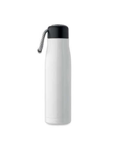Bouteille double paroi personnalisée 500 ml CORDLE Couleurs : blanc Matières : acier inoxydable recyclé accessoire événementiel 