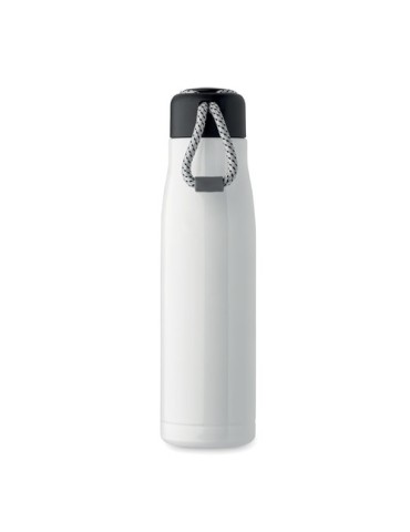 Bouteille double paroi personnalisée 500 ml CORDLE Couleurs : blanc Matières : acier inoxydable recyclé personnalisation sur mes