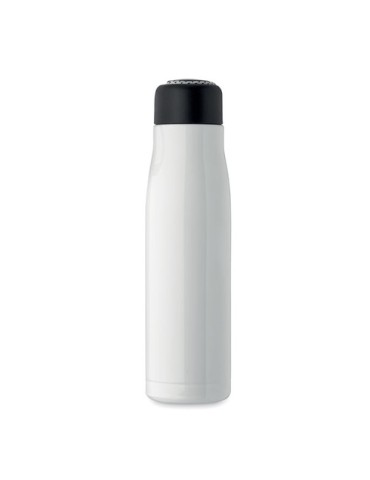 Bouteille double paroi personnalisée 500 ml CORDLE Couleurs : blanc Matières : acier inoxydable recyclé livraison express 24h 48