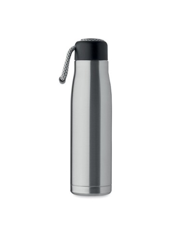 Bouteille double paroi personnalisée 500 ml CORDLE Couleurs : argenté mat Matières : acier inoxydable recyclé cadeau collaborate