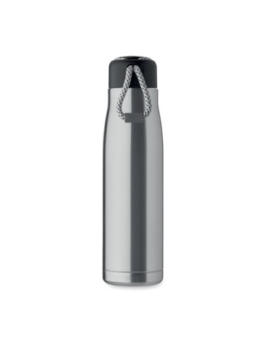 Bouteille double paroi personnalisée 500 ml CORDLE Couleurs : argenté mat Matières : acier inoxydable recyclé cadeau entreprise 