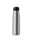 Bouteille double paroi personnalisée 500 ml CORDLE Couleurs : argenté mat Matières : acier inoxydable recyclé marquage laser ult