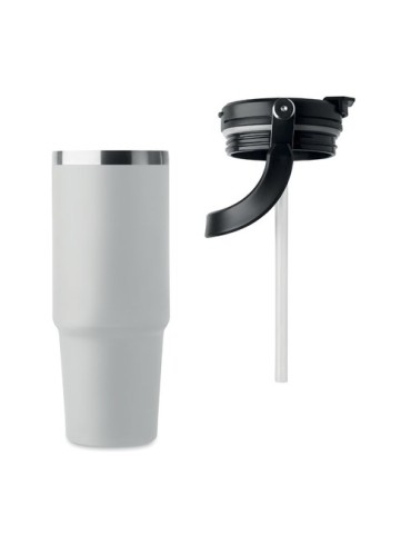 Gobelet double paroi personnalisé 850 ml SUMA HAND Couleurs : blanc Matières : acier inoxydable recyclé impression logo haute qu