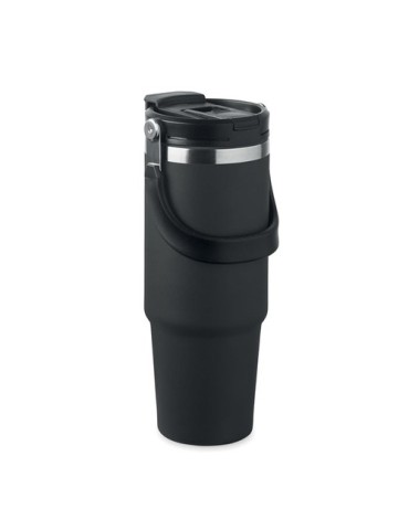 Gobelet double paroi personnalisé 850 ml SUMA HAND Couleurs : noir Matières : acier inoxydable recyclé cadeau collaborateur prem