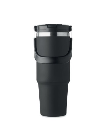 Gobelet double paroi personnalisé 850 ml SUMA HAND Couleurs : noir Matières : acier inoxydable recyclé cadeau client original