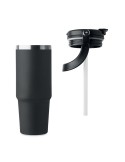 Gobelet double paroi personnalisé 850 ml SUMA HAND Couleurs : noir Matières : acier inoxydable recyclé marquage couleur éclatant
