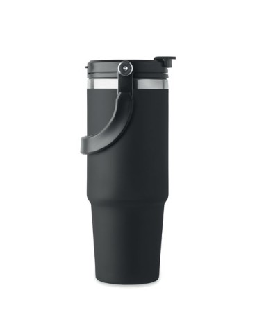 Gobelet double paroi personnalisé 850 ml SUMA HAND Couleurs : noir Matières : acier inoxydable recyclé cadeau entreprise pas che
