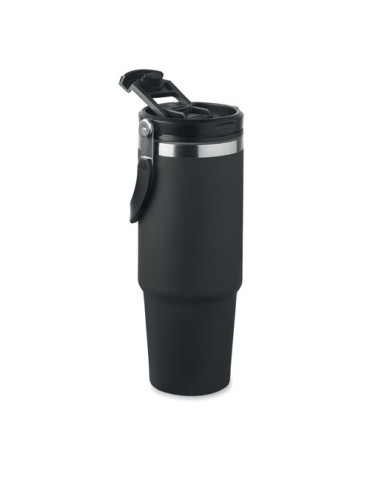 Gobelet double paroi personnalisé 850 ml SUMA HAND Couleurs : noir Matières : acier inoxydable recyclé cadeau collaborateur prem