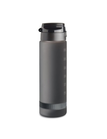Bouteille de sport  1L en RPET - LEVEL Matières : PET recyclé Couleurs : noir goodies personnalisé en stock
