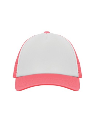 Casquette publicitaire personnalisée BUBBLE Matières : polyéthylène (PE) Couleurs : fuchsia fluo personnalisable avec votre logo