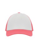 Casquette publicitaire personnalisée BUBBLE Matières : polyéthylène (PE) Couleurs : fuchsia fluo personnalisable avec votre logo