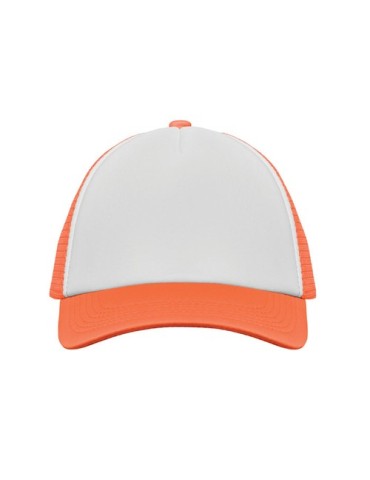 Casquette publicitaire personnalisée BUBBLE Matières : polyéthylène (PE) Couleurs : orange fluo goodies personnalisé en stock