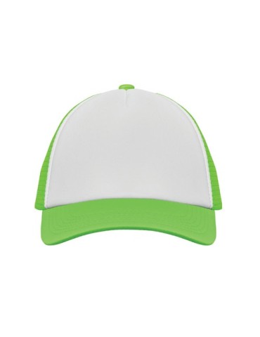 Casquette publicitaire personnalisée BUBBLE Matières : polyéthylène (PE) Couleurs : vert fluo goodies publicitaire événementiel