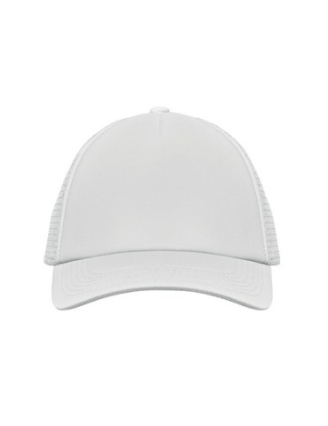 Casquette publicitaire personnalisée BUBBLE Matières : polyéthylène (PE) Couleurs : blanc marquage couleur éclatante