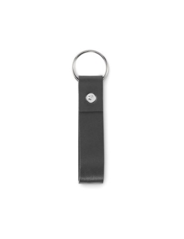 Porte-clés publicitaire à boucle en PU STROKEY MO2460 Matières : PU Couleurs : noir impression haute définition