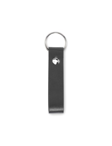Porte-clés publicitaire à boucle en PU STROKEY MO2460 Matières : PU Couleurs : noir objet promotionnel éco-responsable