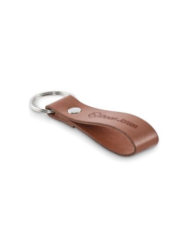 Porte-clés publicitaire à boucle en PU STROKEY MO2460 Matières : PU Couleurs : marron personnalisation rapide en France