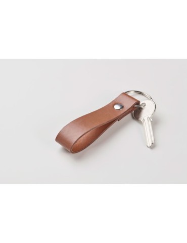 Porte-clés publicitaire à boucle en PU STROKEY MO2460 Matières : PU Couleurs : marron accessoire événementiel unique