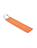 Porte-clés publicitaires personnalisés Key tag TAKEOFF Matières : PET Couleurs : orange fluo marquage laser ultra précis