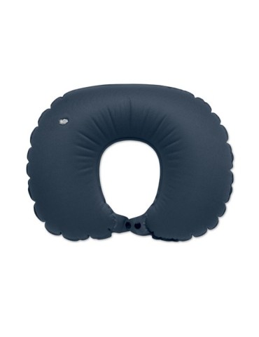 Oreiller gonflable de voyage publicitaire HEDDOW Matières : PET Couleurs : bleu marquage laser ultra précis