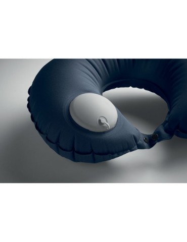 Oreiller gonflable de voyage publicitaire HEDDOW Matières : PET Couleurs : bleu goodies entreprise design