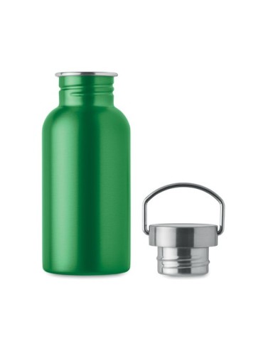 Bouteille publicitaire simple paroi 500 ml FLORENCE SING Couleurs : vert Matières : acier inoxydable recyclé marquage couleur éc