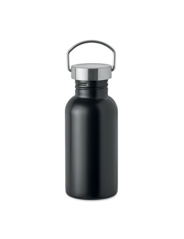 Bouteille publicitaire simple paroi 500 ml FLORENCE SING Couleurs : noir Matières : acier inoxydable recyclé objet promotionnel 