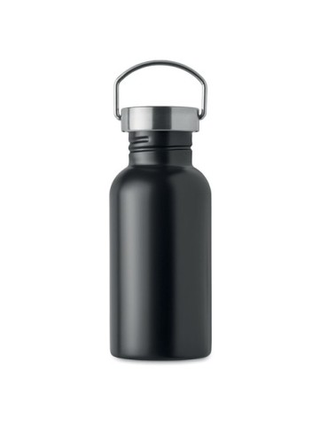 Bouteille publicitaire simple paroi 500 ml FLORENCE SING Couleurs : noir Matières : acier inoxydable recyclé objet promotionnel 