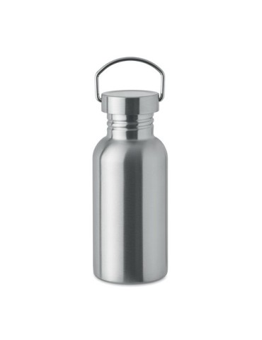 Bouteille publicitaire simple paroi 500 ml FLORENCE SING Couleurs : argenté mat Matières : acier inoxydable recyclé marquage las