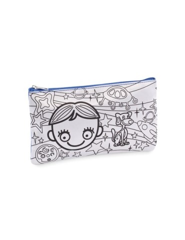 Trousse à crayons personnalisée avec feutres KIDDO Matières : PET Couleurs : bleu royal