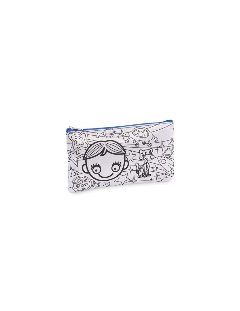 Trousse à crayons personnalisée avec feutres KIDDO Matières : PET Couleurs : bleu royal