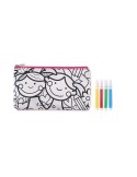 Trousse à crayons personnalisée avec feutres KIDDO Matières : PET Couleurs : rose bébé impression logo haute qualité