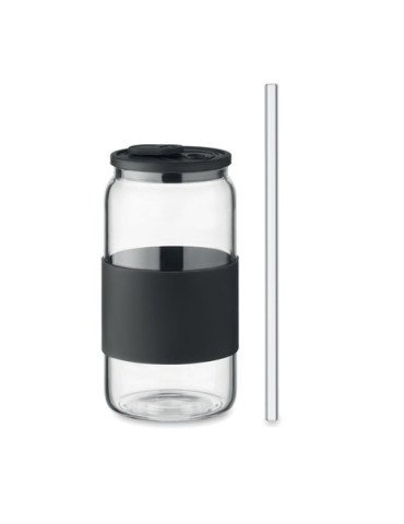 Gobelet publicitaire en verre 550ml BOROSIP Matières : borosilicate Couleurs : noir impression haute définition