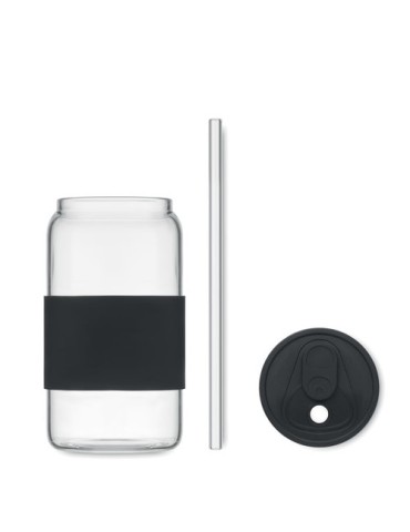 Gobelet publicitaire en verre 550ml BOROSIP Matières : borosilicate Couleurs : noir cadeau collaborateur premium