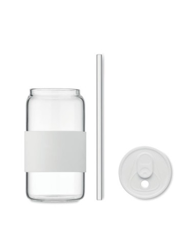 Gobelet publicitaire en verre 550ml BOROSIP Matières : borosilicate Couleurs : blanc personnalisation rapide en France